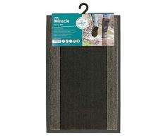 JVL Miracle, zerbino con Strisce Grigie, 40 x 60 cm, Pile in Polipropilene con Retro in Vinile, Carbone