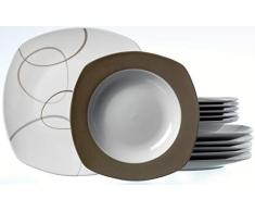 Ritzenhoff & Breker 595208 Alina Marron Servizio di Piatti 12 Pezzi
