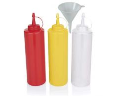 Viva per la casa 3Â Gastro quetschf laschen 0,7Â L per Ketchup//Senape Maionese, Senza BPA Dosatore, Plastica, Bianco/Rosso/Giallo, 8Â cm, 33777Â #