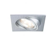 Paulmann 93986 Set Completo di Faretti da Incasso a Led Coin, Satinati, Quadrati, 3 x 6.8 W, In Alluminio, Orientabili, 6.8 W, Girevoli, Satinati