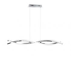 WOFI IDANA Lampadario a Sospensione Integriert, 25 W, Chrom, 100.5 x 15 x 150 cm