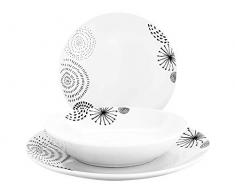 Home 734915 Swing Servizio Tavola 18 Pezzi, Porcellana, Coupe