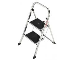 Hailo K30 - Sgabello in alluminio pieghevole con tappetini antiscivolo (2 passi)