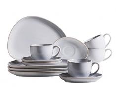 MÃ¤ser, Serie Il lago, 4Â Set di piastre di set in blu chiaro, piatti di ceramica, piatti, Sottopiatto per 4Â persone Set per colazione da 12 pezzi, tazza da caffÃ¨ Hellblau
