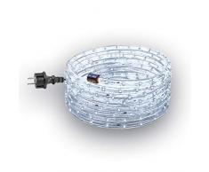 GEV Luce LED tubo 10987, 24Â M, klalt Bianco, 230Â V, pronto da installare, per interno e esterno, Ã 13Â mm, festa, Natale, decorazione luminosa, IP 44, Plastica, Bianco freddo, 24000Â X 1,3Â x 1,3Â cm