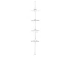 Premier Housewares 1601482 Scaffale Angolare per Bagno, 4 Livelli, Bianco