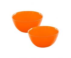 Bohemia Cristal 093Â 012Â 011Â Play of Colors Set 2Â Ciotole Circa Diametro 145Â mm Arancione in Calce Natron Ciotola in Vetro, Vetro, 7.6Â x 14,5Â x 7.6Â cm