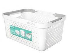 Sistema Home Contenitore Porta Tutto con Manici, Bianco Sporco, 40.8 x 28.8 x 18.9 cm