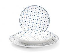 H&H 6602 Servizio Tavola Piatti 12 (4-4-4) Coupe Porcellana BouclÃ¨ 27, Multicolore