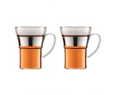 Bodum Assam 4553-16 Set 2 bicchieri da caffÃ¨ 0,37 l con manico in metallo