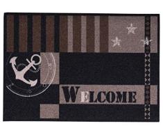 andiamo 700680 - Zerbino Metropolitan, 39 x 58 cm, in Poliammide, Lavabile a Mano a 30 Gradi, Colore: Tortora