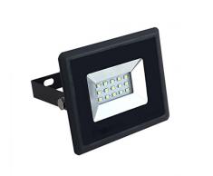 Faro LED Esterno 10W, Ip65 per Esterni Nero con Vetro Ip65 850Lm Luce Calda 3000K