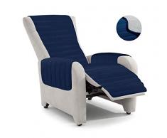 Italian Bed Linen PO-Rec Copripoltrona Reclinabile, Microfibra, Blu Scuro/Grigio Chiaro, Misura Standard
