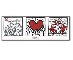 Artopweb Pannelli Decorativi Haring Untitled Quadro, Legno, Multicolore, 95x1.8x33 cm