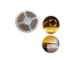 Striscia Strip LED, Luce Calda, 5 Mt, Adesiva, Ip65, 300 SMD