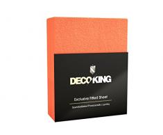 DecoKing Spannbettlaken Frottee Lenzuolo con Angoli, Cotone, Arancio, 60 x 140-70 x 140 cm