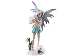 Puckator FYP126 - Soprammobile a Forma di Fata Che Lancia Palle di Neve, 12 x 13,5 x 25 cm, Colore: Azzurro