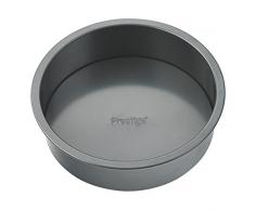 Prestige - Teglia Rotonda per Dolci, con Base Rimovibile, in Acciaio, 20 cm, Colore Argento