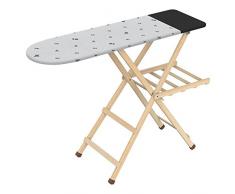 Gimi Legno Tech Asse da Stiro in Legno, con Fascia Poggiaferro, con Portabiancheria, Piano in Legno Multistrato 117 x 34 cm, Regolabile in Altezza, Dimensioni aperta 117 x 40.5 x 90 cm