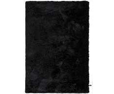 benuta Shaggy - Tappeto a Pelo Lungo Whisper per Camera da Letto e Soggiorno, Fibra Sintetica, Nero, 80 x 150 cm