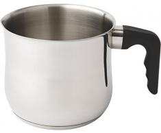 Zinel - Pentolino Antiaderente da Latte/Salsa in Acciaio Inox con Manico in bachelite, Argento, 15 cm