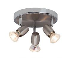 Brilliant, Set di faretti da soffitto, rotondo, a 3 luci, 2.5 Watt, 220 lumen