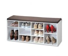 Kesper Schuhschrank mit Sitzkissen, WeiÃ Scarpiera, truciolato Rivestito, Bianco, 1591013