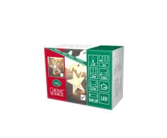 Konstsmide 1405-133 / Catena di luci decorative LED stelle ghiacciate / 10 diodi bianco caldi/a batteria sino a 120h
