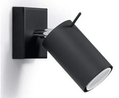 Sollux Lighting - Lampada da parete ad anello, in acciaio, colore: Nero