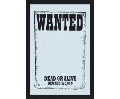 Empire Specchio con stampa Wanted e cornice in plastica, Multicolore (Mehrfarbig), 30 x 40 cm