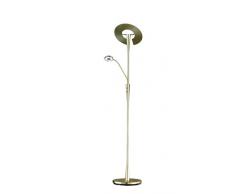 Trio Leuchten 422710308Â Quebec a, lampada da terra, in ottone, integrato, in ottone opaco, 60Â x 35Â x 180Â cm