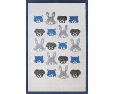 Art for Kids 100 x 150 Centimetri 100 per Cento Polipropilene Oeko-Tex 100 Tappeto Piccoli Amici, Blu