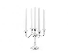 Zilverstad 7515261 Candelabro Decora, 5 Bracci, in Lega di Zinco, Color Argento, 290x290x259mm