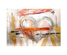 LegendArte Olio su Tela - Quadro su Tela Dipinto a Mano - I Love You, cm. 60x90 - Quadro Moderno Soggiorno