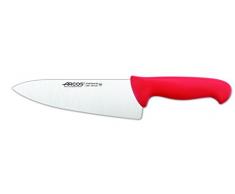 Arcos Serie 2900 - Coltello da Chef Coltello da Cucina - Lama Acciaio Inossidabile Nitrum 200 mm - Manico Polipropilene Colore Rosso