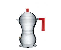 Alessi Pulcina Caffettiera Espresso di Design in Fusione di Alluminio, PA, Rosso, 3 Tazze
