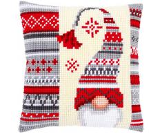 Vervaco PN 0156878 Drive Confezione per Punto Croce Cuscino vorgedruckt, Cotone, Bianco, 40 x 40 x 0,3 cm