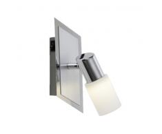 Trio Leuchten Lampada Base Con Spot, Forma A Cillindro, 14X8 Cm, Alluminio Trio 821470105 Clapton Faretto LED, 1x4.5 Watt, Cromo/Bianco Spazzolato, 7x20x16 cm 5 W, Unica
