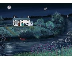 Jo Grundy 60 x 80 cm-Moon River - Stampa su Tela