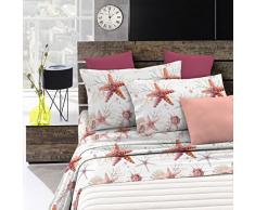 Italian Bed Linen Fantasy Completo Letto, Microfibra, Multicolore (Starfish), Matrimoniale
