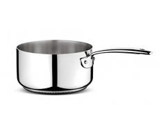 Lagostina Accademia Lagofusion Casseruola Fonda a Manico Lungo, Acciaio Inossidabile, Argento, 14 cm