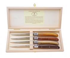 Laguiole - Set di 6 coltelli da bistecca, legno misto