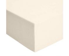 AmazonBasics - Lenzuolo con angoli, in jersey, Beige - 90 x 190 cm