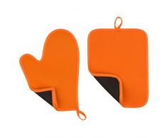 Premier Housewares Set di Guanto da Cucina e Presina in Neoprene, Arancione