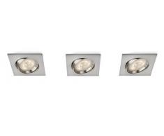 Philips Lighting Spot da Incasso, 3 Spot, Cromo Matt