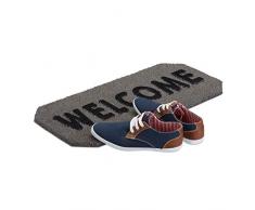 Relaxdays 10021045_111 Tappeto Asciugapassi Zerbino Welcome, PVC, Grigio, 50 x 65 cm