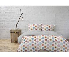 Italian Bed Linen Parure Copripiumino Watercolor, 100% Cotone, Wt08 Multicolore, 2 Posti