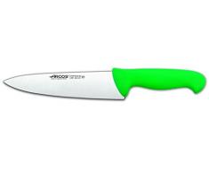 Arcos Serie 2900 - Coltello da Chef Coltello da Cucina - Lama Acciaio Inossidabile Nitrum 200 mm - Manico Polipropilene Colore Verde