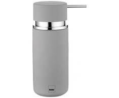 kela 20422 Dispenser per Sapone in Ceramica per, Diametro 6,5 cm, 300 ml, 6,50 x 6, 50 x 16,50 cm, Colore Grigio Chiaro