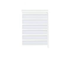 GARDINIA Doppia tenda avvolgibile a scomparsa con scomparto in alluminio, Doppia tenda a rullo/ Tenda a rullo con catenella laterale, Trasparente e con strisce opache, Kit di montaggio incluso, Bianco, 80 x 160 cm (LxA)